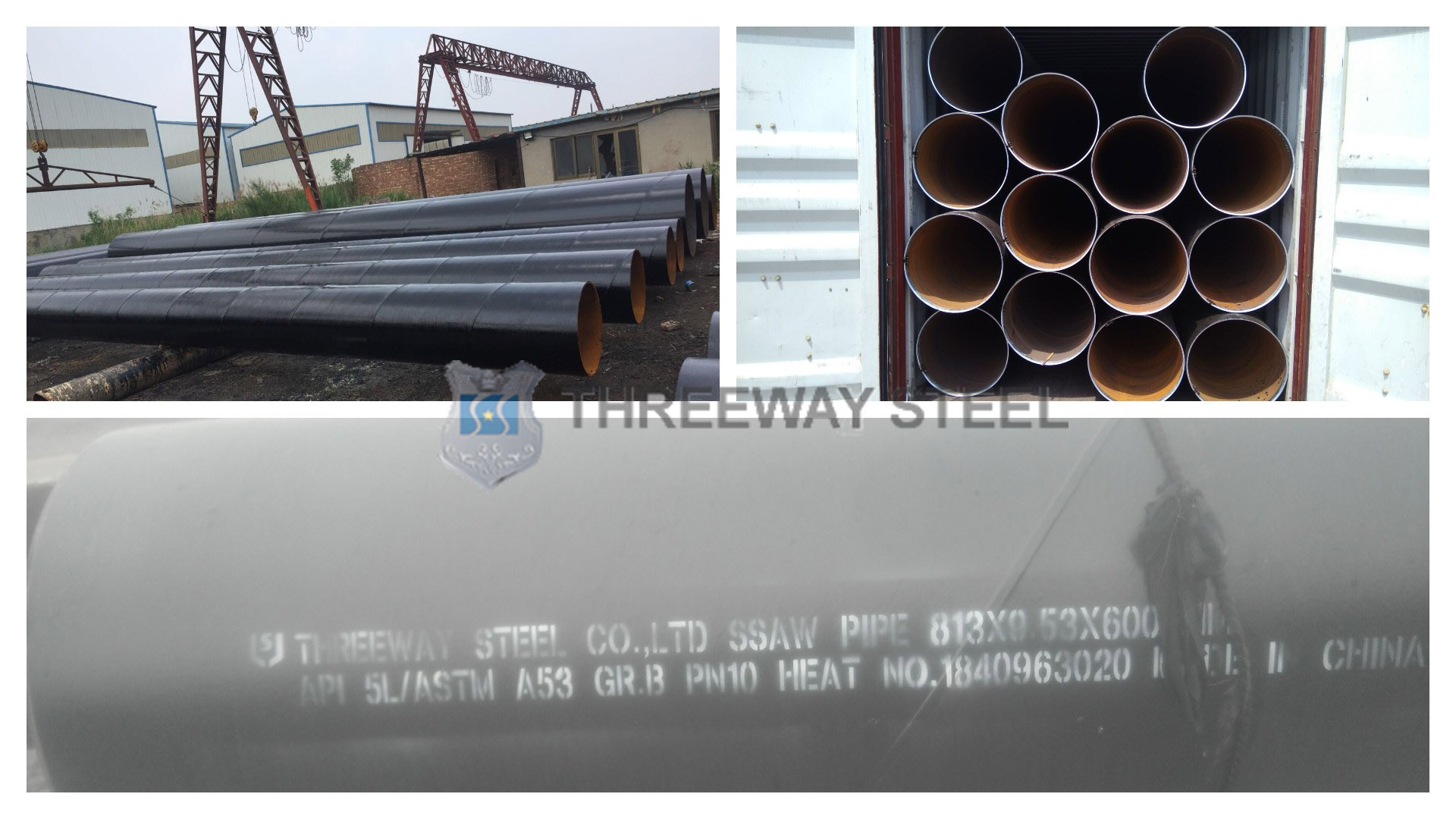 Exportation de tubes en acier SSAW